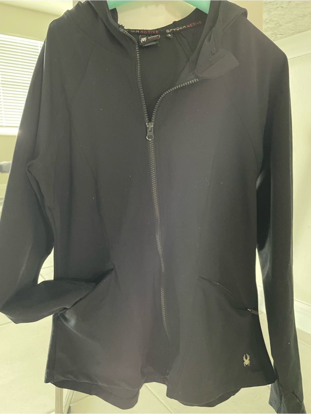 Spyder Women's Black Full-Zip Hooded Utility Jacket